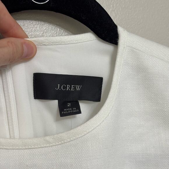 NWT J. Crew A-line Midi Dress in Stretch Linen in White - Size 2 - Picture 4 of 8